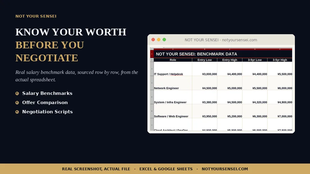 Preview of the Salary Reality Check tool: a salary benchmark table by IT role and experience
